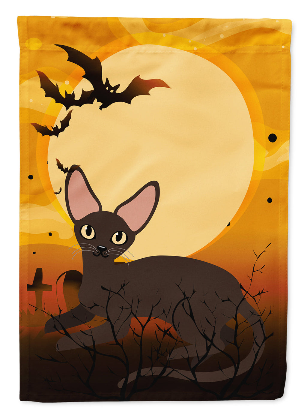 Halloween Peterbald Cat Garden Flag Mailbox Decorative Yard Banner Outside Patio Artwork for Flower Beds, Garden Size, Multicolor