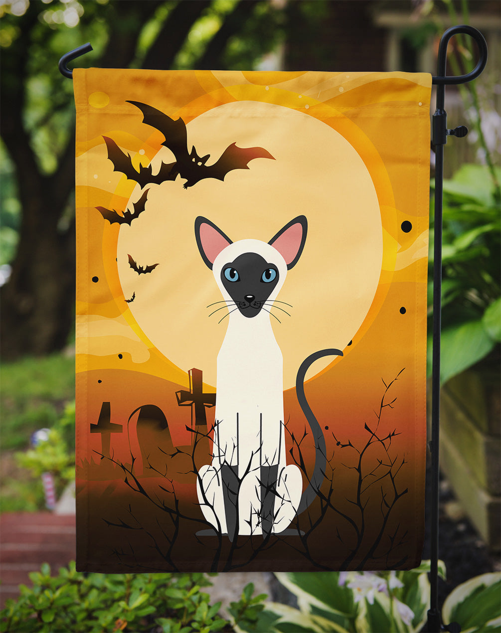 Halloween Siamese Cat Garden Flag Mailbox Decorative Yard Banner Outside Patio Artwork for Flower Beds, Garden Size, Multicolor