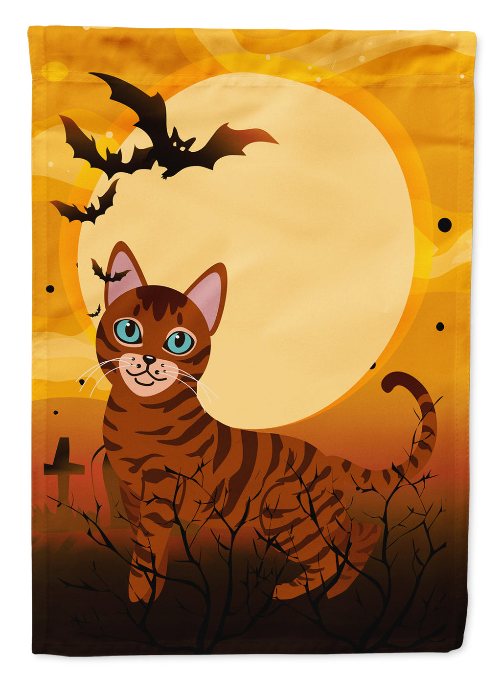 Halloween Toyger Cat Garden Flag Mailbox Decorative Yard Banner Outside Patio Artwork for Flower Beds, Garden Size, Multicolor
