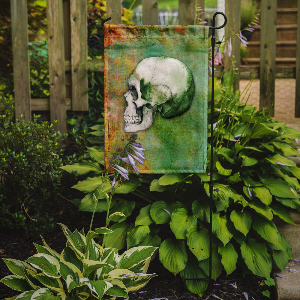 Day of the Dead Green Skull Garden Flag Mailbox Decorative Yard Banner Outside Patio Artwork for Flower Beds, Garden Size, Multicolor