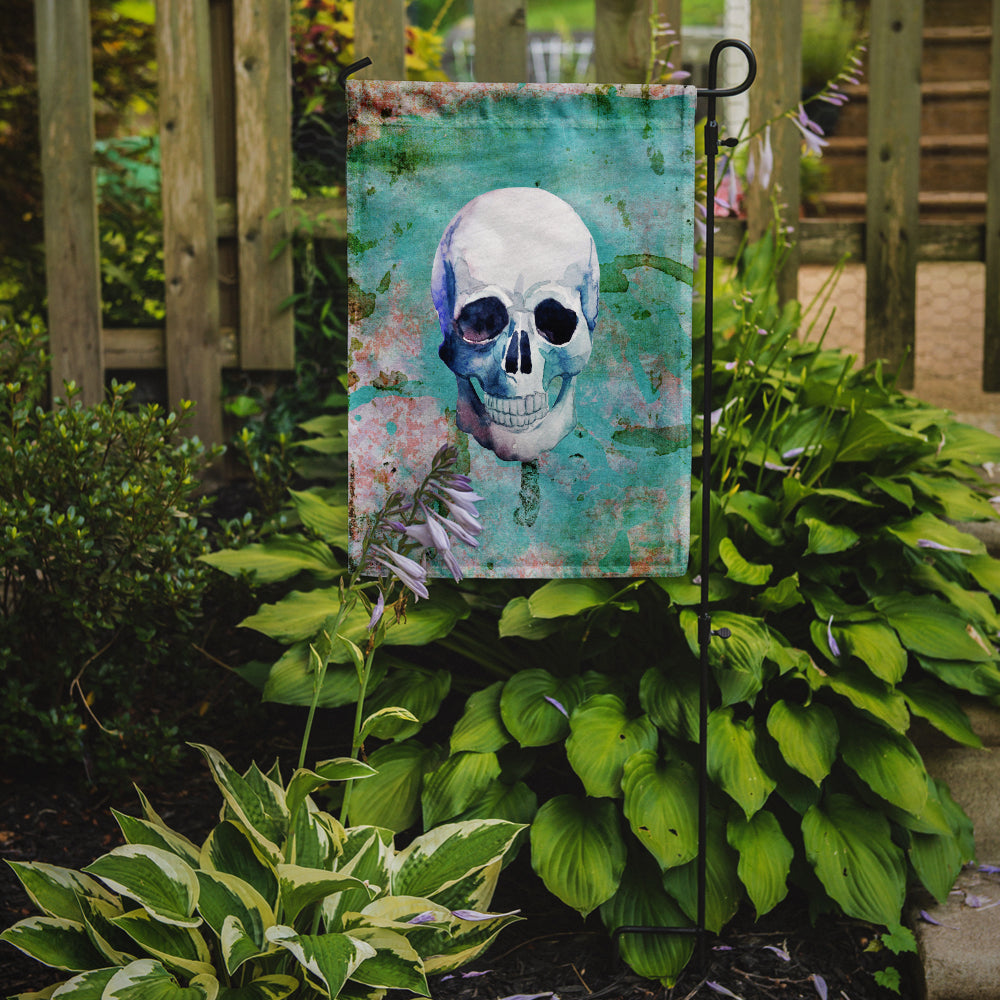 Day of the Dead Teal Skull Garden Flag Mailbox Decorative Yard Banner Outside Patio Artwork for Flower Beds, Garden Size, Multicolor