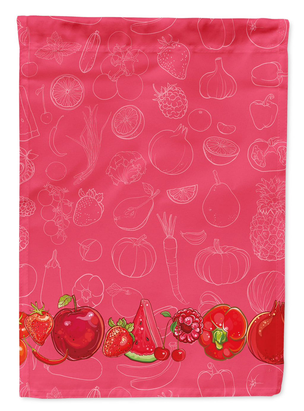 Fruits and Vegetables in Red Garden Flag Mailbox Decorative Yard Banner Outside Patio Artwork for Flower Beds, Garden Size, Multicolor
