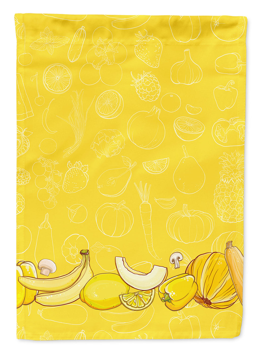 Fruits and Vegetables in Yellow Garden Flag Mailbox Decorative Yard Banner Outside Patio Artwork for Flower Beds, Garden Size, Multicolor