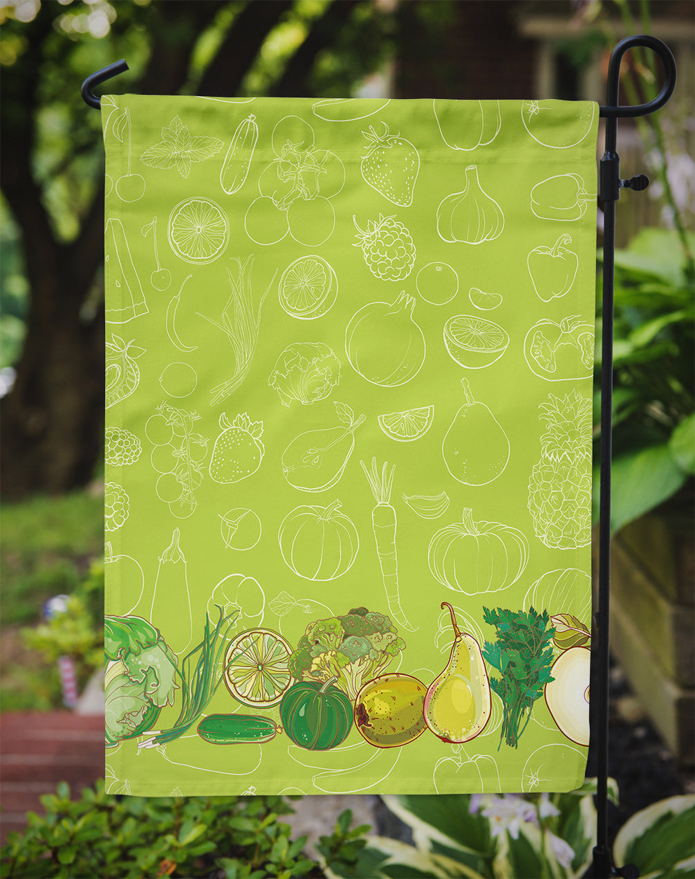 Fruits and Vegetables in Green Garden Flag Mailbox Decorative Yard Banner Outside Patio Artwork for Flower Beds, Garden Size, Multicolor