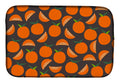 Oranges on Gray Dish Drying Mat Absorbent Dish Drying Mat Pad for Kitchen Counter Dish Drainer Mat for Countertop, 14 x 21", Multicolor