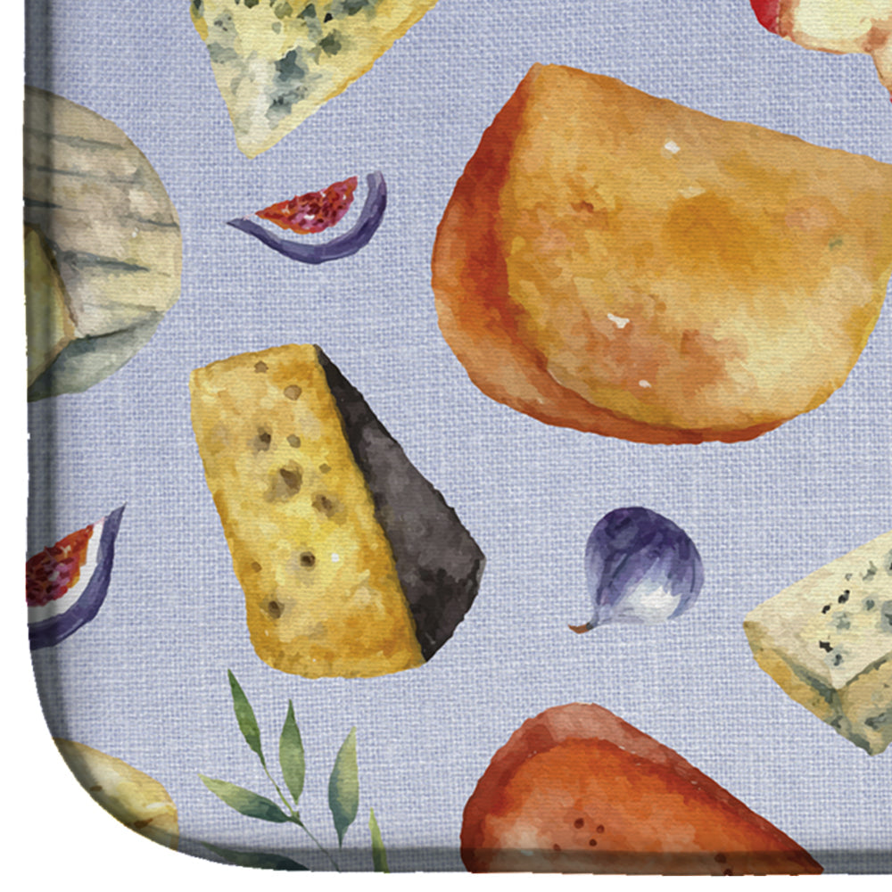 Assortment of Cheeses Dish Drying Mat Absorbent Dish Drying Mat Pad for Kitchen Counter Dish Drainer Mat for Countertop, 14 x 21", Multicolor