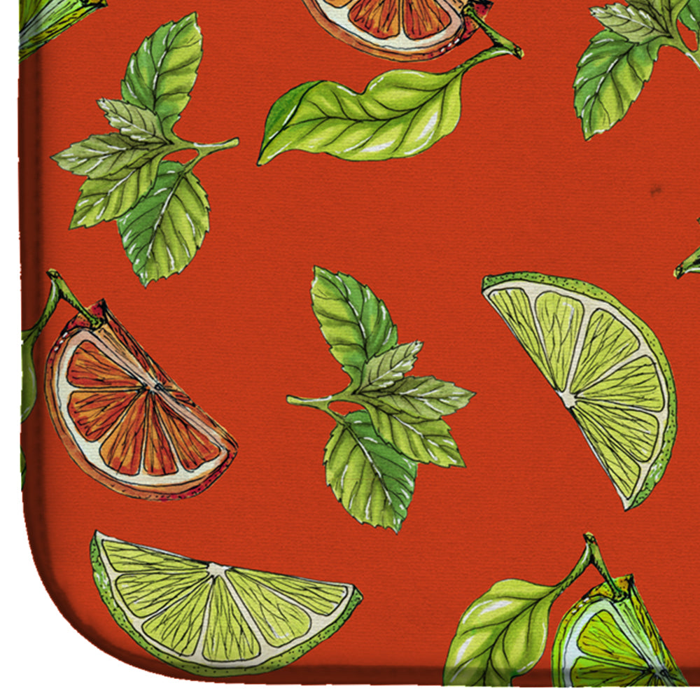 Lemons, Limes and Oranges Dish Drying Mat Absorbent Dish Drying Mat Pad for Kitchen Counter Dish Drainer Mat for Countertop, 14 x 21", Multicolor