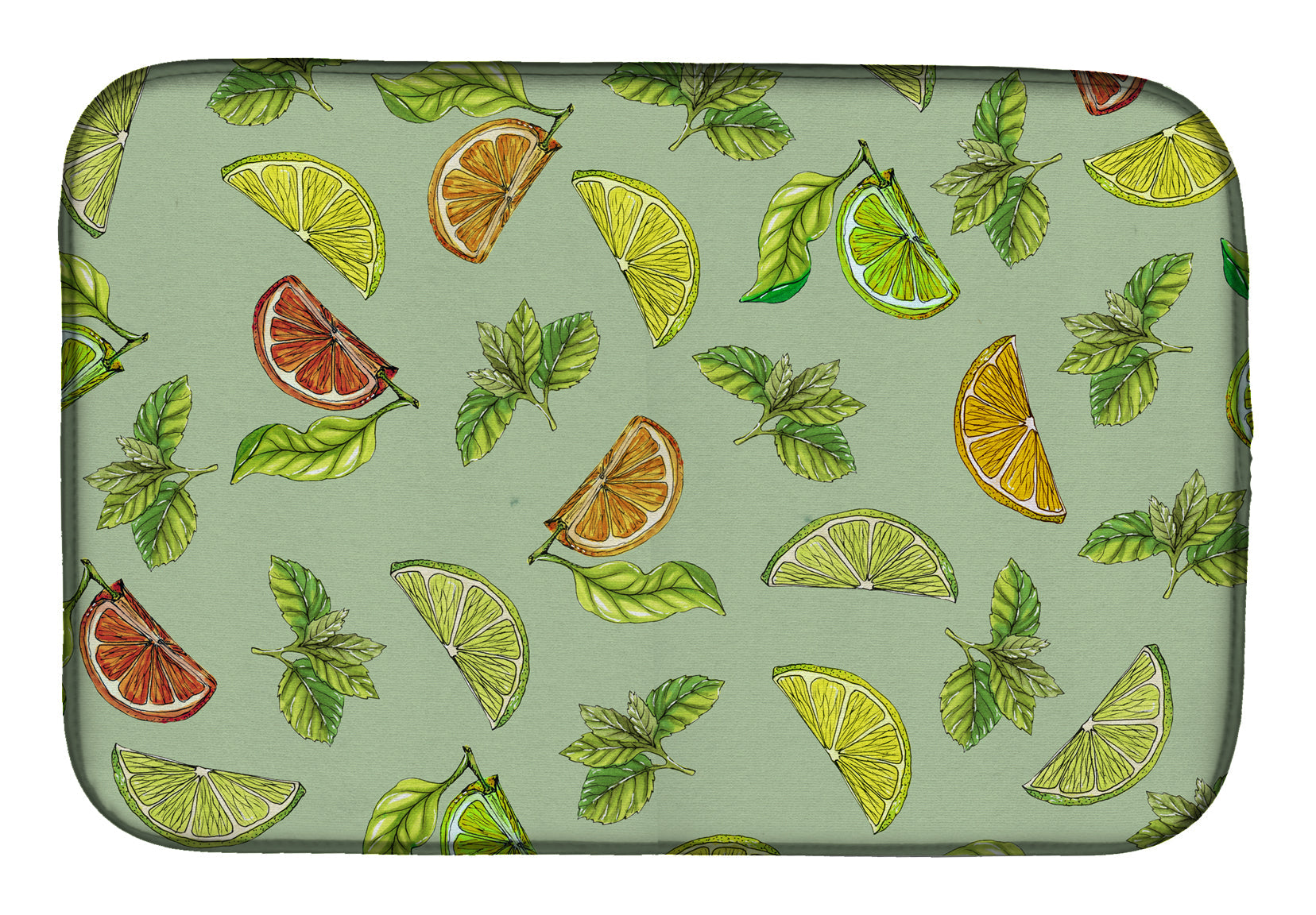 Lemons, Limes and Oranges Dish Drying Mat Absorbent Dish Drying Mat Pad for Kitchen Counter Dish Drainer Mat for Countertop, 14 x 21", Multicolor