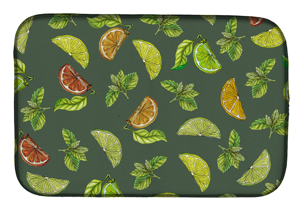 Lemons, Limes and Oranges Dish Drying Mat Absorbent Dish Drying Mat Pad for Kitchen Counter Dish Drainer Mat for Countertop, 14 x 21", Multicolor