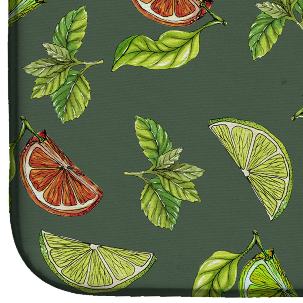 Lemons, Limes and Oranges Dish Drying Mat Absorbent Dish Drying Mat Pad for Kitchen Counter Dish Drainer Mat for Countertop, 14 x 21", Multicolor