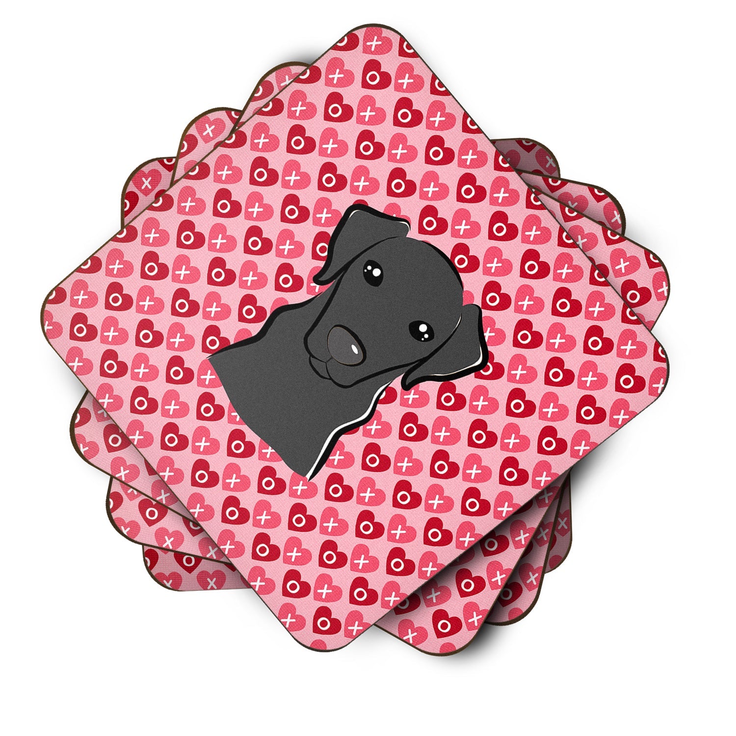Black Labrador Hearts Foam Coaster  BB5305FC