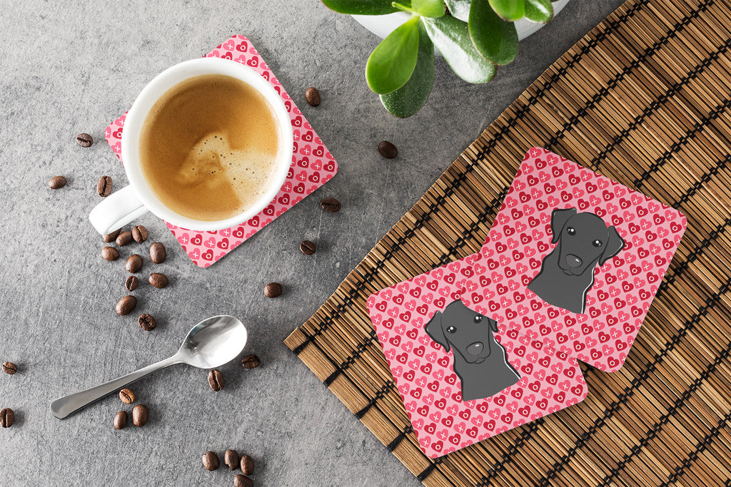 Black Labrador Hearts Foam Coaster  BB5305FC
