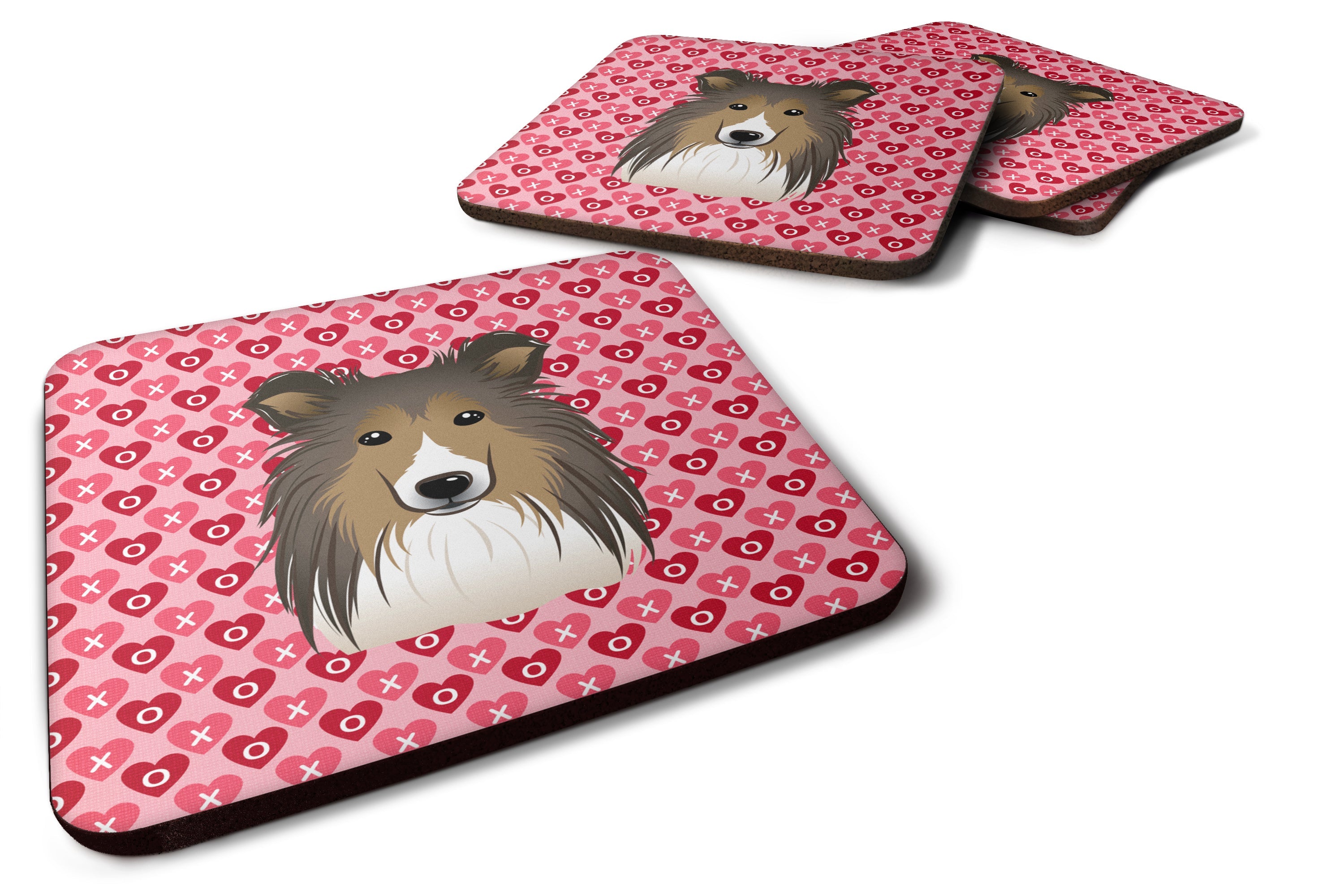 Sheltie Hearts Foam Coaster  BB5312FC