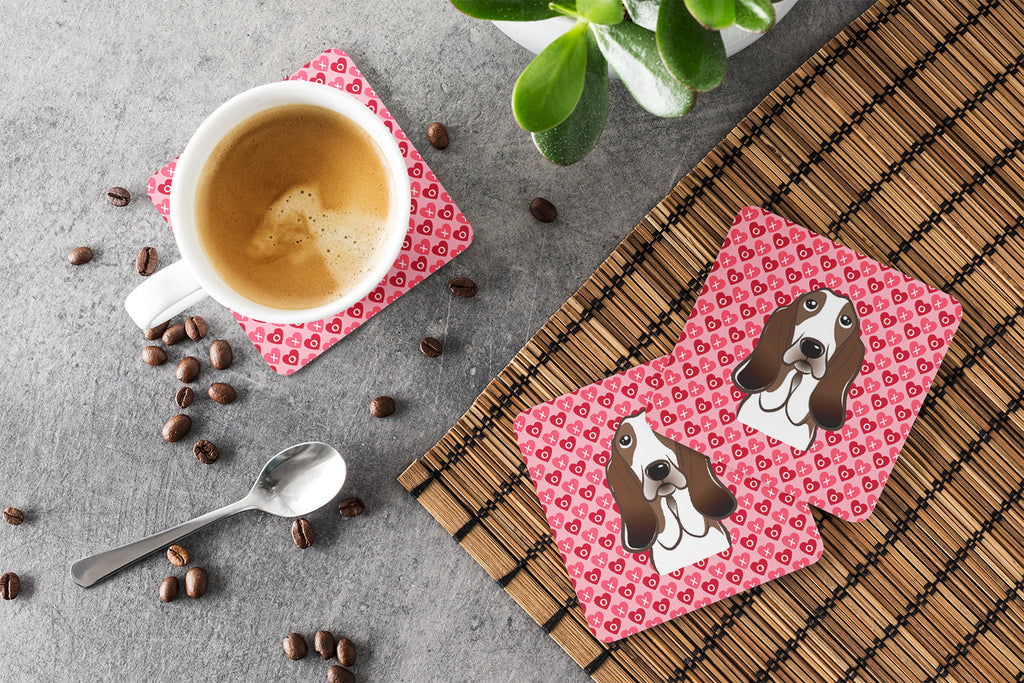 Basset Hound Hearts Foam Coaster  BB5313FC