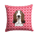 Basset Hound Hearts Throw Pillow - 14x14 Decorative Pillow – Art for Your Home & Patio BB5313PW1414
