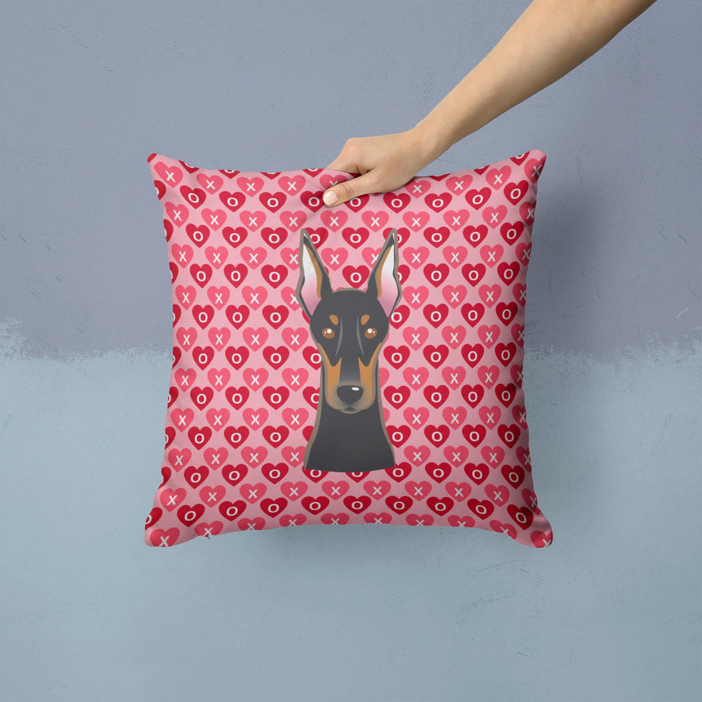 Doberman Pinscher Hearts Throw Pillow - 14x14 Decorative Pillow – Art for Your Home & Patio BB5315PW1414