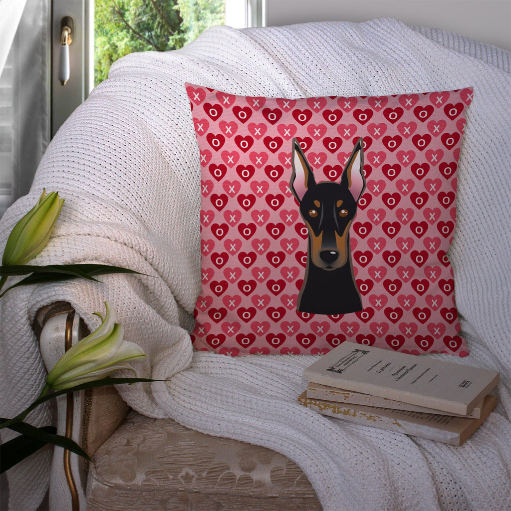 Doberman Pinscher Hearts Throw Pillow - 14x14 Decorative Pillow – Art for Your Home & Patio BB5315PW1414