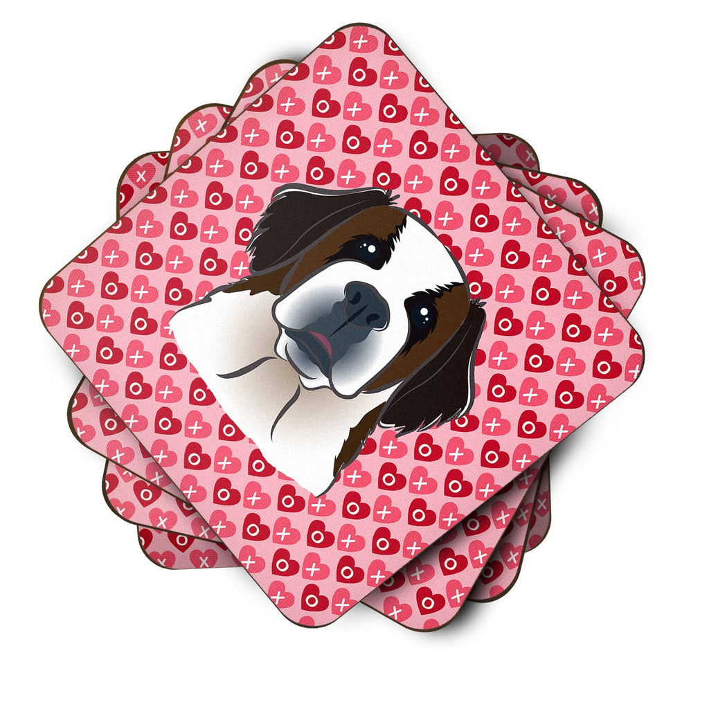 Saint Bernard Hearts Foam Coaster  BB5316FC
