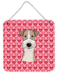 Wire Haired Fox Terrier Hearts Wall or Door Hanging Prints BB5317DS66