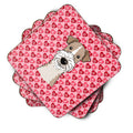 Wire Haired Fox Terrier Hearts Foam Coaster  BB5317FC