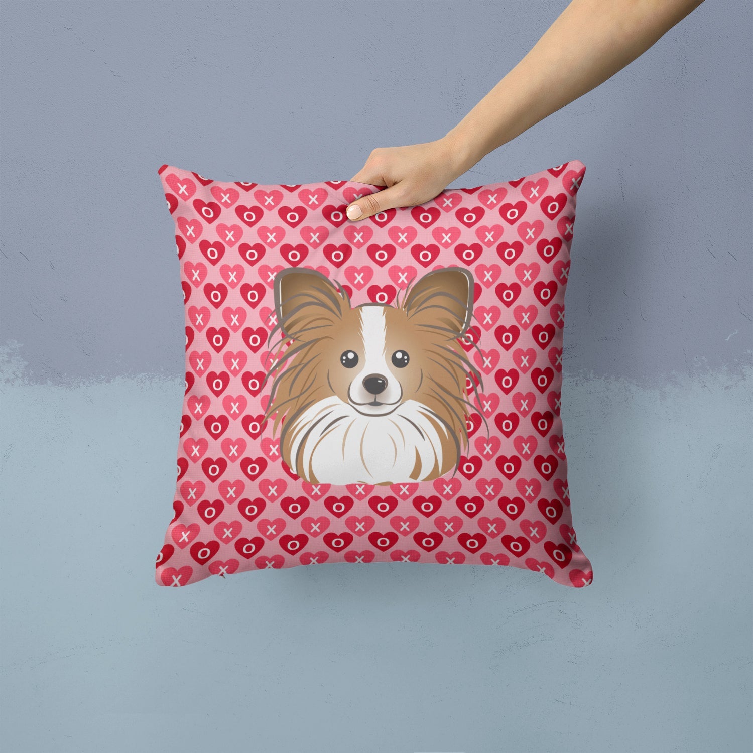 Papillon Hearts Throw Pillow - 14x14 Decorative Pillow – Art for Your Home & Patio BB5318PW1414