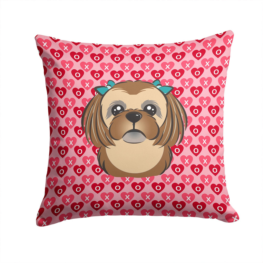 Chocolate Brown Shih Tzu Hearts Throw Pillow - 14x14 Decorative Pillow – Art for Your Home & Patio BB5319PW1414