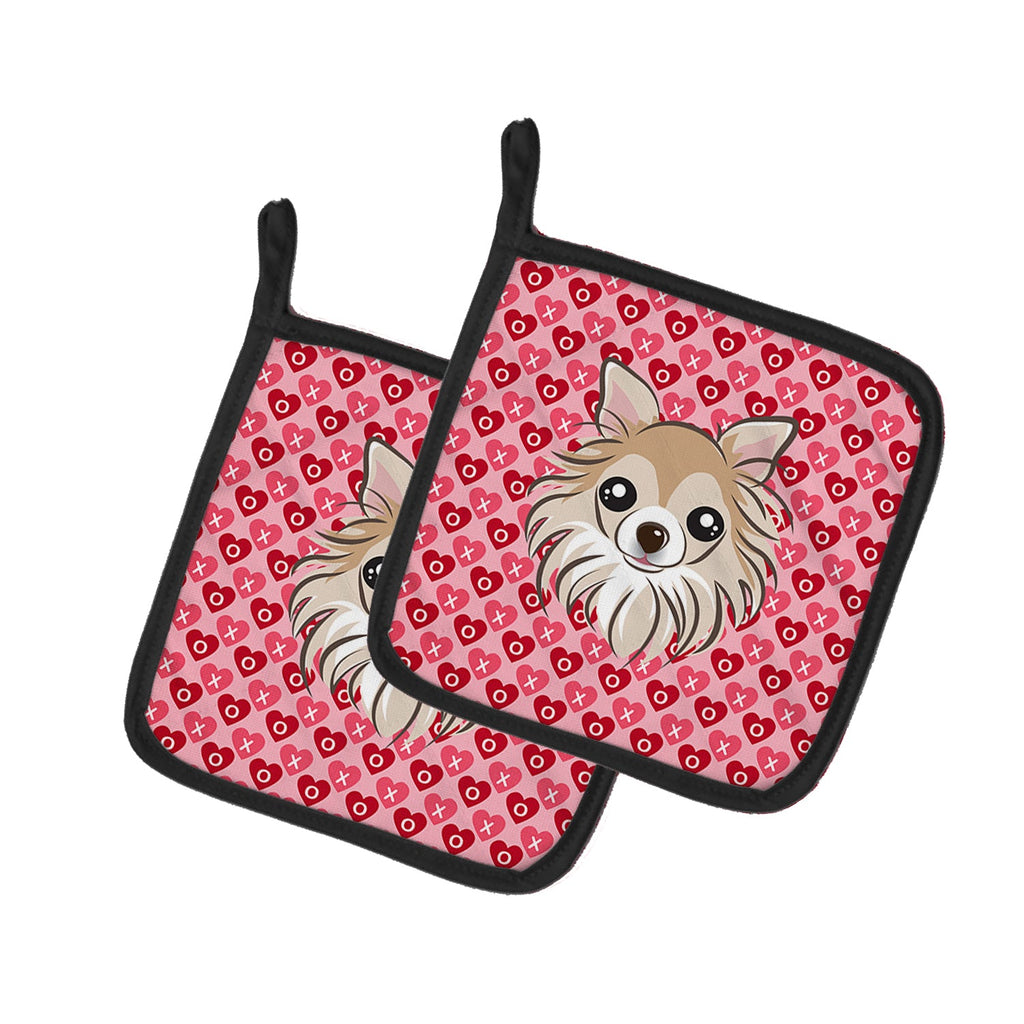 Chihuahua Hearts Pot Holders - Set of 2 - Heat-Resistant Kitchen Essentials BB5321PTHD