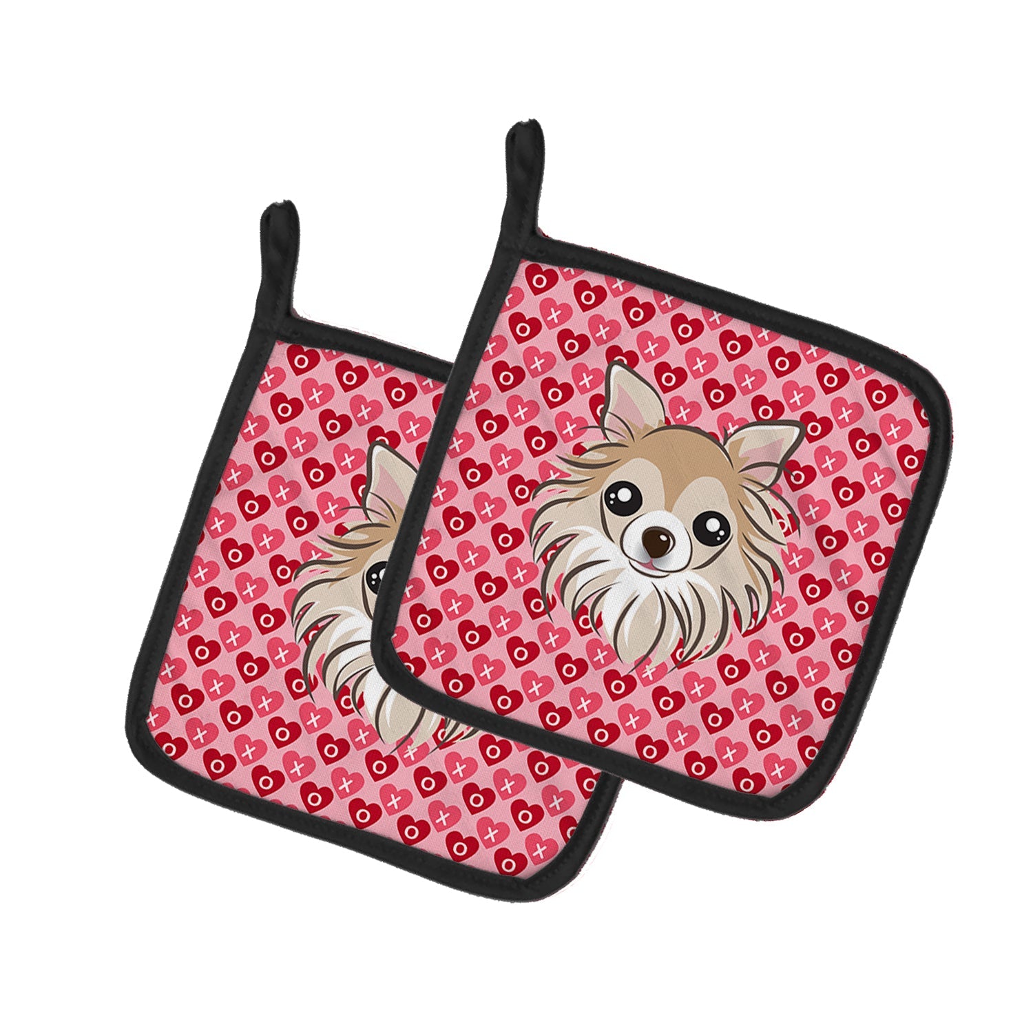 Chihuahua Hearts Pot Holders - Set of 2 - Heat-Resistant Kitchen Essentials BB5321PTHD