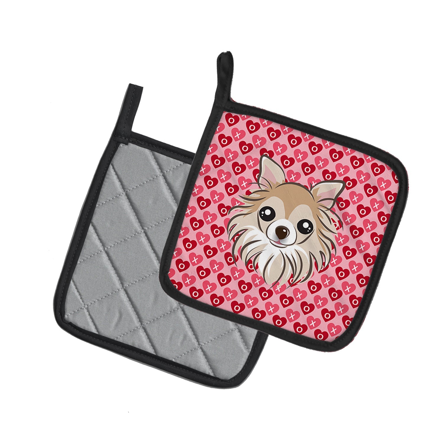Chihuahua Hearts Pot Holders - Set of 2 - Heat-Resistant Kitchen Essentials BB5321PTHD