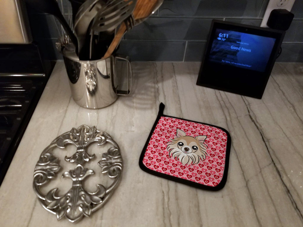 Chihuahua Hearts Pot Holders - Set of 2 - Heat-Resistant Kitchen Essentials BB5321PTHD