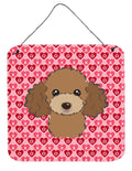 Chocolate Brown Poodle Wall or Door Hanging Prints Aluminum Metal Sign Kitchen Wall Bar Bathroom Plaque Home Decor, 6x6, Multicolor
