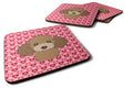 Chocolate Brown Poodle Hearts Foam Coaster  BB5326FC