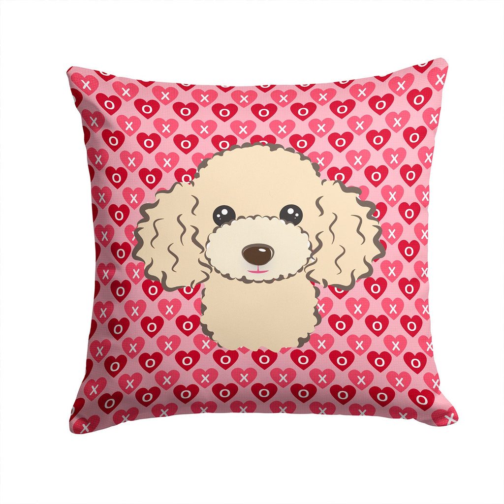 Buff Poodle Hearts Throw Pillow - 14x14 Decorative Pillow – Art for Your Home & Patio BB5328PW1414