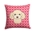 Buff Poodle Hearts Throw Pillow - 14x14 Decorative Pillow – Art for Your Home & Patio BB5328PW1414