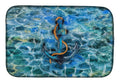 Anchor and Rope Dish Drying Mat Absorbent Dish Drying Mat Pad for Kitchen Counter Dish Drainer Mat for Countertop, 14 x 21", Multicolor