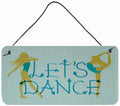 Let's Dance Linen Teal Wall or Door Hanging Prints Aluminum Metal Sign Kitchen Wall Bar Bathroom Plaque Home Decor, 8HX12W, Multicolor