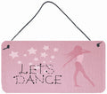 Let's Dance Linen Pink Wall or Door Hanging Prints Aluminum Metal Sign Kitchen Wall Bar Bathroom Plaque Home Decor, 8HX12W, Multicolor