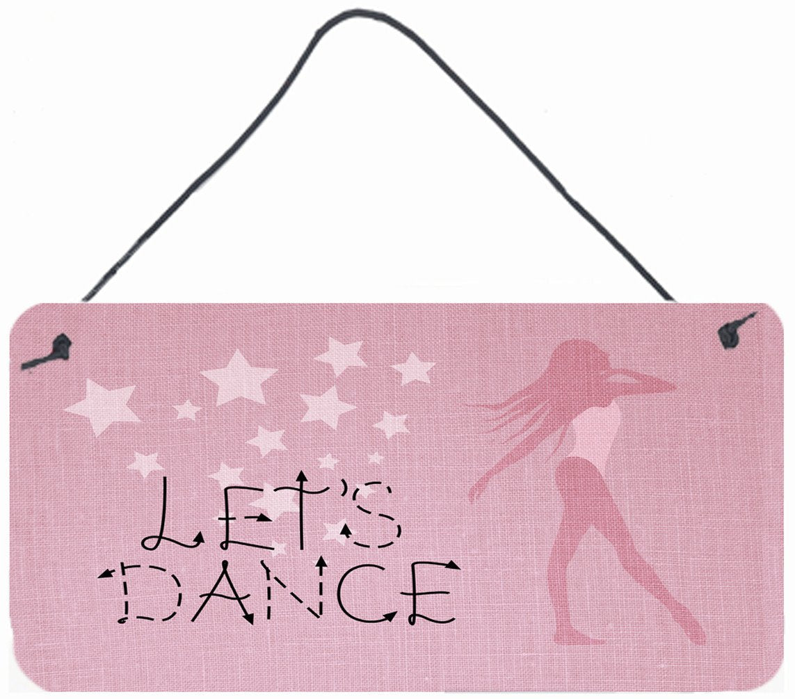 Let's Dance Linen Pink Wall or Door Hanging Prints Aluminum Metal Sign Kitchen Wall Bar Bathroom Plaque Home Decor, 8HX12W, Multicolor