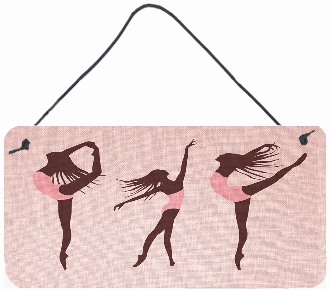 Dancers Linen Pink Wall or Door Hanging Prints Aluminum Metal Sign Kitchen Wall Bar Bathroom Plaque Home Decor, 8HX12W, Multicolor