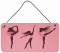 Dancers Linen Pink Polkadots Wall or Door Hanging Prints Aluminum Metal Sign Kitchen Wall Bar Bathroom Plaque Home Decor, 8HX12W, Multicolor