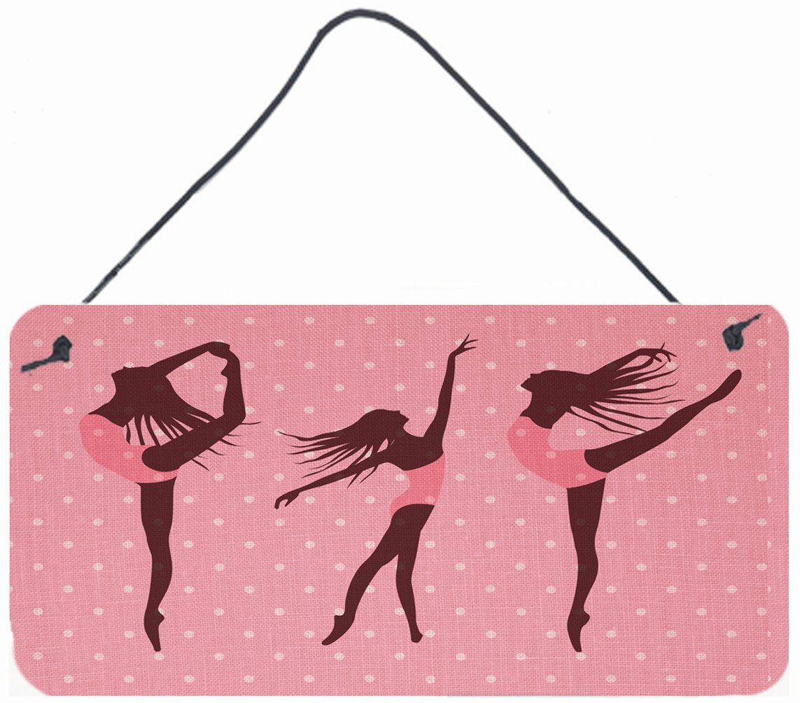 Dancers Linen Pink Polkadots Wall or Door Hanging Prints Aluminum Metal Sign Kitchen Wall Bar Bathroom Plaque Home Decor, 8HX12W, Multicolor