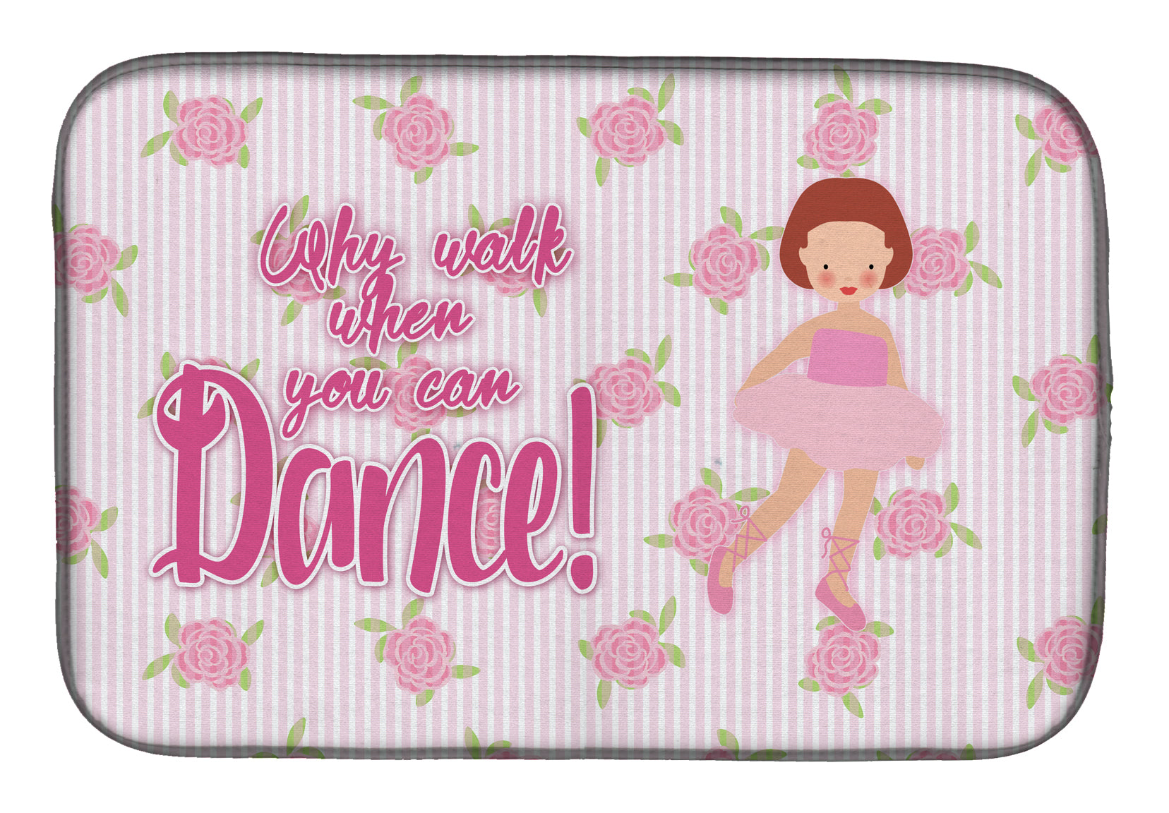 Ballet Red Short Hair Dish Drying Mat Absorbent Dish Drying Mat Pad for Kitchen Counter Dish Drainer Mat for Countertop, 14 x 21", Multicolor