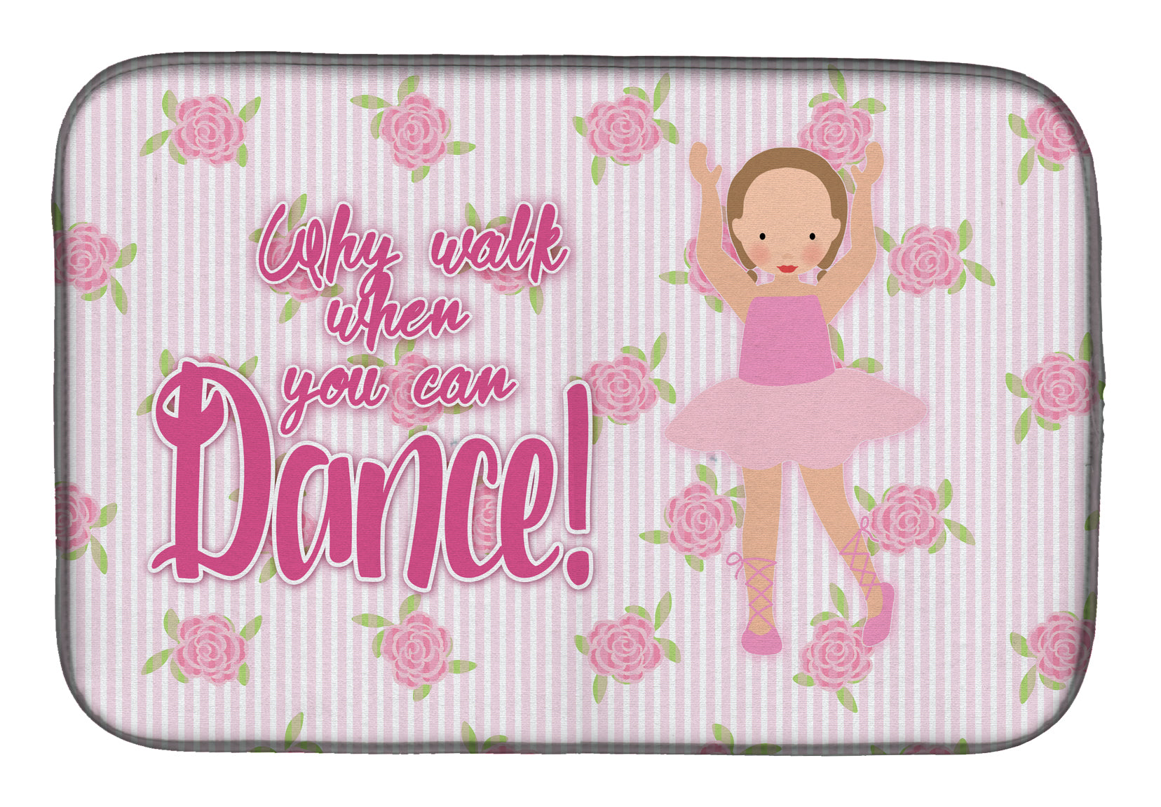 Ballet Brown Short Hair Dish Drying Mat Absorbent Dish Drying Mat Pad for Kitchen Counter Dish Drainer Mat for Countertop, 14 x 21", Multicolor