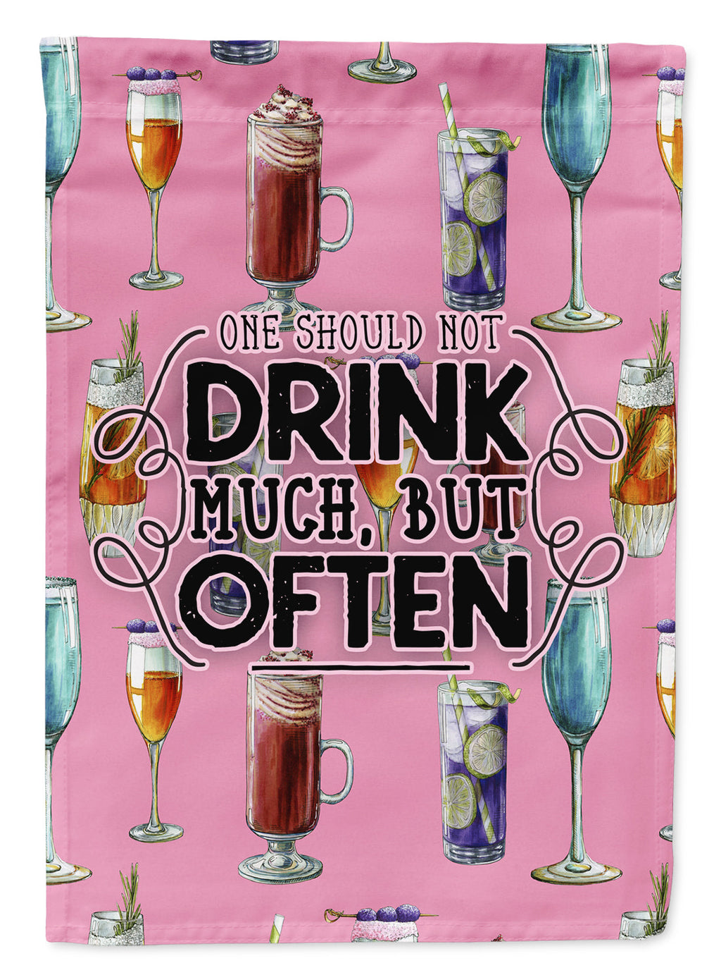 Coctails Drink Often Sign Garden Flag Mailbox Decorative Yard Banner Outside Patio Artwork for Flower Beds, Garden Size, Multicolor