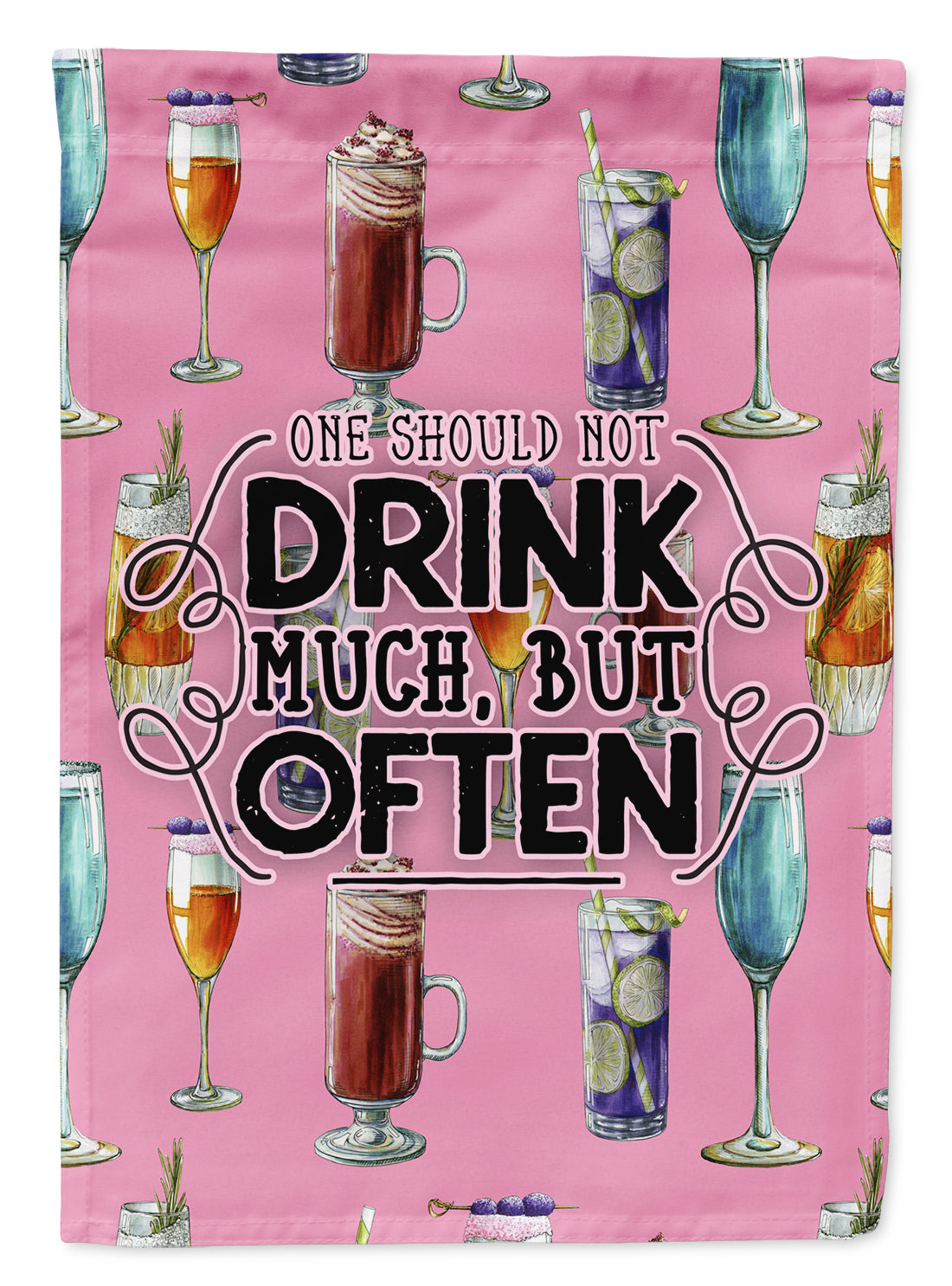 Coctails Drink Often Sign Garden Flag Mailbox Decorative Yard Banner Outside Patio Artwork for Flower Beds, Garden Size, Multicolor