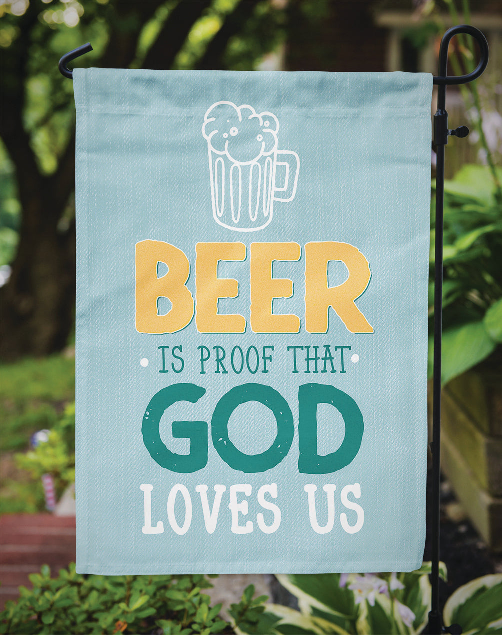 Beer is Proof God Loves You Garden Flag Mailbox Decorative Yard Banner Outside Patio Artwork for Flower Beds, Garden Size, Multicolor