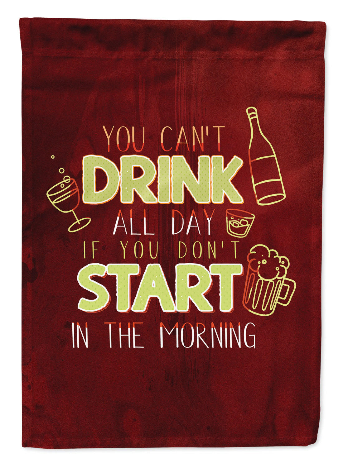 Start Drinking in the Morning Garden Flag Mailbox Decorative Yard Banner Outside Patio Artwork for Flower Beds, Garden Size, Multicolor