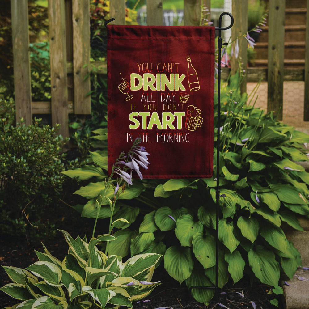 Start Drinking in the Morning Garden Flag Mailbox Decorative Yard Banner Outside Patio Artwork for Flower Beds, Garden Size, Multicolor