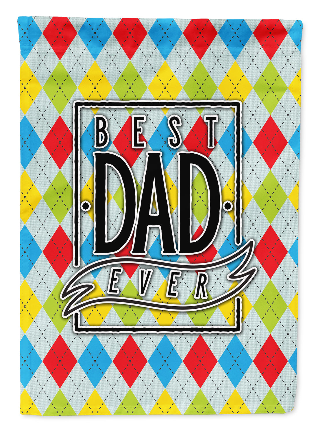 Best Dad Ever Argyle Garden Flag Mailbox Decorative Yard Banner Outside Patio Artwork for Flower Beds, Garden Size, Multicolor