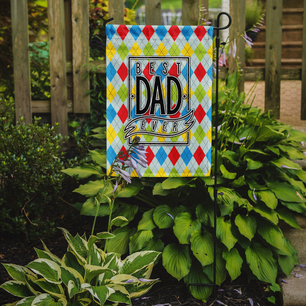 Best Dad Ever Argyle Garden Flag Mailbox Decorative Yard Banner Outside Patio Artwork for Flower Beds, Garden Size, Multicolor